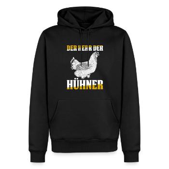 Der Herr Der Hühner Geschenk - Männer Premium Bio Hoodie - Schwarz - Vorne - Nico (187cm)