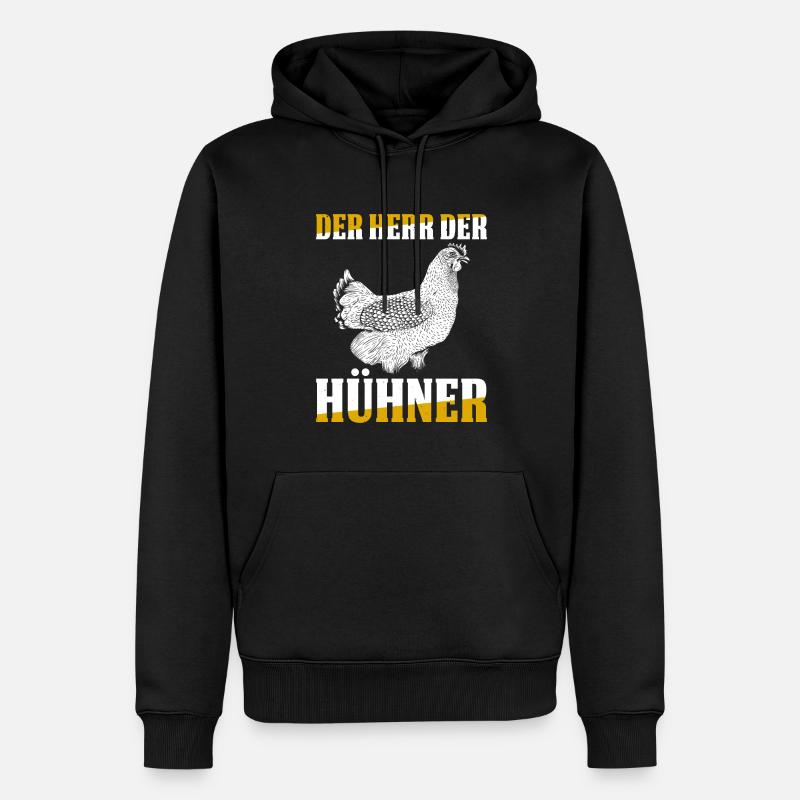 Der Herr Der Hühner Geschenk - Männer Premium Bio Hoodie - Schwarz