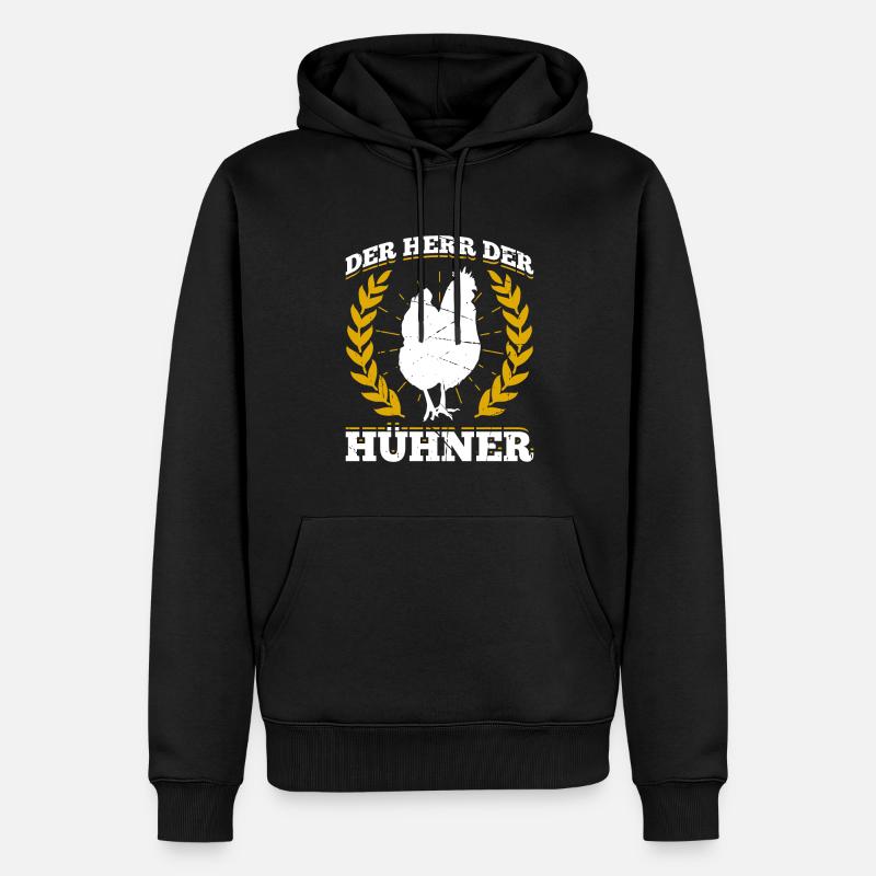 Der Herr Der Hühner Geschenk - Männer Premium Bio Hoodie - Schwarz