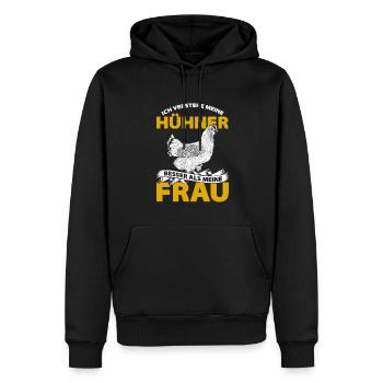 Ich Verstehe Meine Hühner Besser Als Meine Frau - Männer Premium Bio Hoodie - Schwarz - Vorne - Nico (187cm)