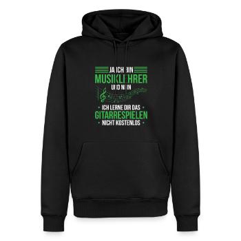 Ja Ich Bin Musiklehrer Und Nein Ich Lerne Dir Das - Männer Premium Bio Hoodie - Schwarz - Vorne - Nico (187cm)