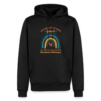 Ich Brauche Kein Gehalt Ich Möchte Nur Kindern Das - Männer Premium Bio Hoodie - Schwarz - Vorne - Nico (187cm)