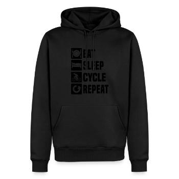 Roadbike Cyclisme sur route Cyclisme sur route Femmes - Sweat à capuche Premium bio Homme - noir - Devant - Nico (187cm)