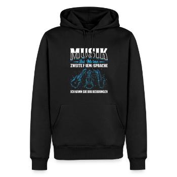 Musik Ist Meine Zweite Fremdsprache Ich Kann Sie D - Männer Premium Bio Hoodie - Schwarz - Vorne - Nico (187cm)