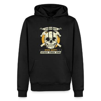 Dachdecker Nur Gott Steht Über Uns Geschenk - Männer Premium Bio Hoodie - Schwarz - Vorne - Nico (187cm)