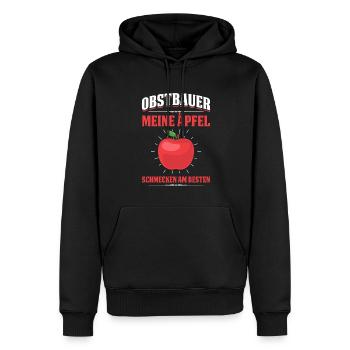 Obstbauer Meine Äpfel Schmecken Am Besten - Männer Premium Bio Hoodie - Schwarz - Vorne - Nico (187cm)