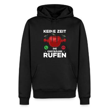 Keine Zeit Die Obstbäume Rufen - Männer Premium Bio Hoodie - Schwarz - Vorne - Nico (187cm)