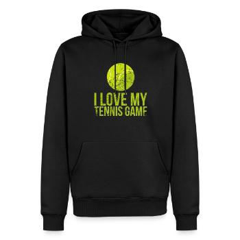 Ich Liebe Mein Tennisspieldesign Für Tennisfans - Männer Premium Bio Hoodie - Schwarz - Vorne - Nico (187cm)