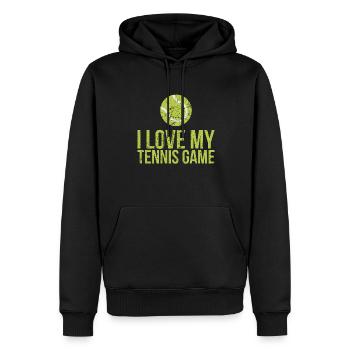 Ich Liebe Mein Tennisspieldesign Für Tennisfans - Männer Premium Bio Hoodie - Schwarz - Vorne - Nico (187cm)