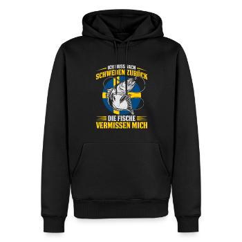 Ich Muss Nach Schweden Zurück Die Fische Vermissen - Männer Premium Bio Hoodie - Schwarz - Vorne - Nico (187cm)