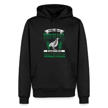 Früher War Ich Normal Jetzt Habe Ich Wachteln - Männer Premium Bio Hoodie - Schwarz - Vorne - Nico (187cm)