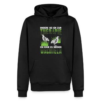 Andere Gehen Zur Therapie Ich Gehe Zu Meinen Wacht - Männer Premium Bio Hoodie - Schwarz - Vorne - Nico (187cm)