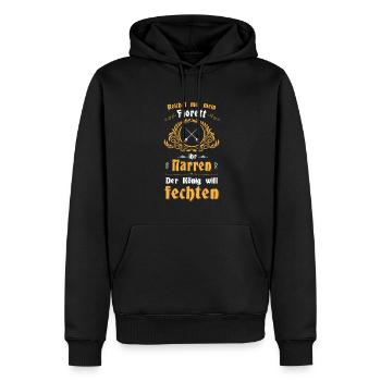Fechter König will Fechten - Fechtsport Florett - Männer Premium Bio Hoodie - Schwarz - Vorne - Nico (187cm)