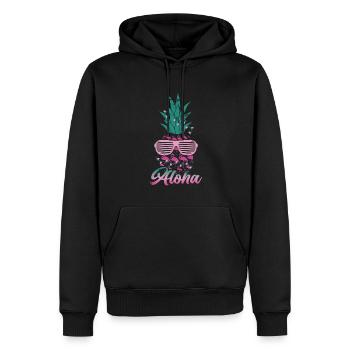 Aloha, Ananas, Und, Flamingo, Design, Für, Beach - Männer Premium Bio Hoodie - Schwarz - Vorne - Nico (187cm)