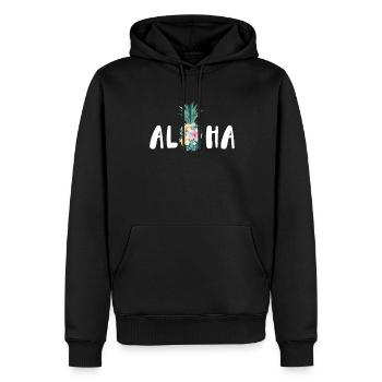 Aloha-ananas-blumen-entwurf Für Strand-liebhaber - Männer Premium Bio Hoodie - Schwarz - Vorne - Nico (187cm)