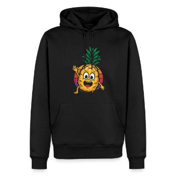 Ananas-retro-design Für Strandliebhaber Ananas - Männer Premium Bio Hoodie - Schwarz - Vorne - Nico (187cm)