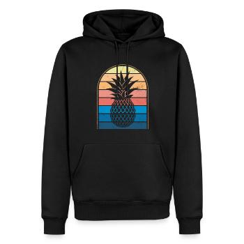 Ananas-retro-design Für Strandliebhaber Ananas - Männer Premium Bio Hoodie - Schwarz - Vorne - Nico (187cm)