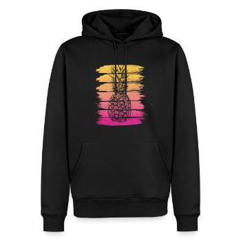 Ananas-retro-design Für Strandliebhaber Ananas - Männer Premium Bio Hoodie - Schwarz - Vorne - Nico (187cm)