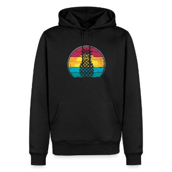 Ananas-retro-design Für Strandliebhaber Ananas - Männer Premium Bio Hoodie - Schwarz - Vorne - Nico (187cm)