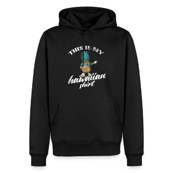 Ceci est mon design de chemise hawaïenne pour - Sweat à capuche Premium bio Homme - noir - Devant - Nico (187cm)