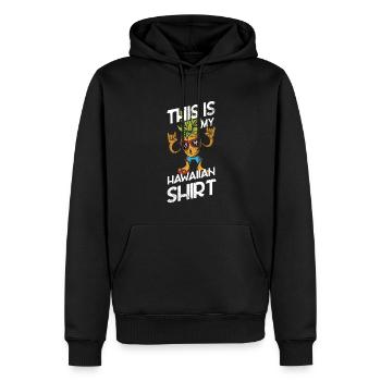 Ceci est mon design de chemise hawaïenne pour - Sweat à capuche Premium bio Homme - noir - Devant - Nico (187cm)