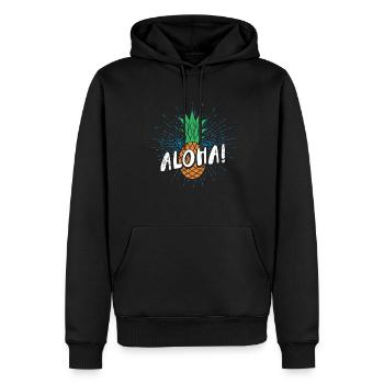 Aloha-ananas-design Für Strandliebhaber Ananas - Männer Premium Bio Hoodie - Schwarz - Vorne - Nico (187cm)