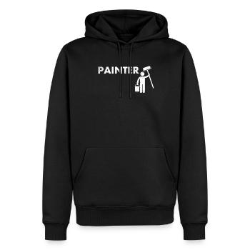 Maler-dekorateur-design Pour les peintres-artistes - Sweat à capuche Premium bio Homme - noir - Devant - Nico (187cm)