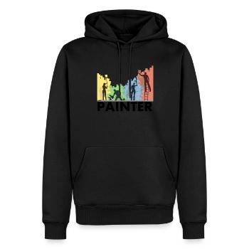 Maler-dekorateur-design Pour les peintres-artistes - Sweat à capuche Premium bio Homme - noir - Devant - Nico (187cm)