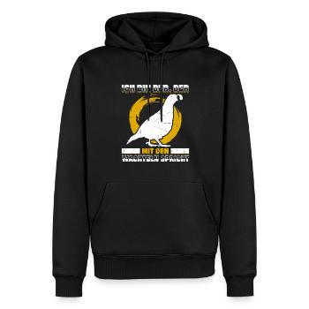 Ich Bin Der, Der Mit Den Wachteln Spricht - Männer Premium Bio Hoodie - Schwarz - Vorne - Nico (187cm)