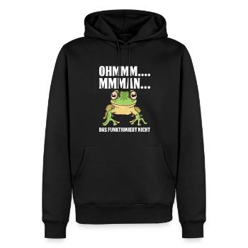 Ohmmm…. Mmman… Das Funktioniert Nicht - Männer Premium Bio Hoodie - Schwarz - Vorne - Nico (187cm)