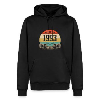 1993 Vintage Birthday Retro Classic - Sweat à capuche Premium bio Homme - noir - Devant - Nico (187cm)