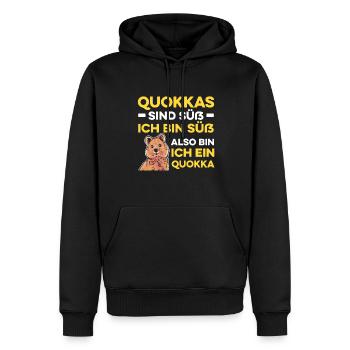 Quokkas Sind Süß Ich Bin Süß Also Bin Ich Ein Quok - Männer Premium Bio Hoodie - Schwarz - Vorne - Nico (187cm)