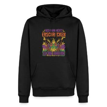 Mich Kann Nichts Erschrecken Ich Bin Lehrerin - Männer Premium Bio Hoodie - Schwarz - Vorne - Nico (187cm)
