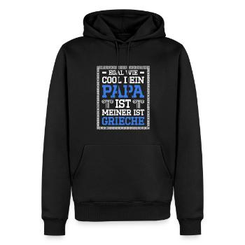 Egal Wie Cool Dein Papa Ist Meiner Ist Grieche - Männer Premium Bio Hoodie - Schwarz - Vorne - Nico (187cm)