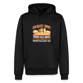Ich Backe Brot Weil Menschen Schlagen Nicht Erlaub - Männer Premium Bio Hoodie - Schwarz - Vorne - Nico (187cm)