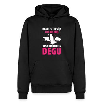 Degus Sind Süß Ich Bin Süß Also Bin Ich Ein Degu - Männer Premium Bio Hoodie - Schwarz - Vorne - Nico (187cm)