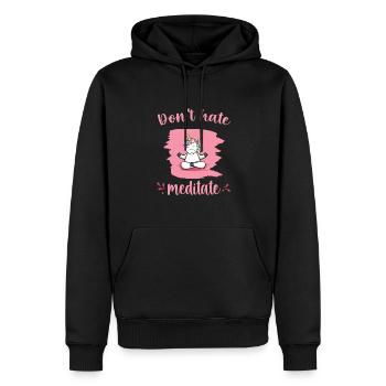 Unicorn Meditation Relaxation Yoga Gift - Men’s Premium Organic Hoodie - black - Front - Nico (187cm)