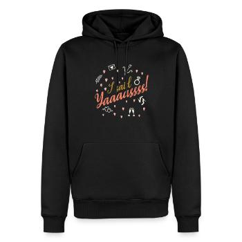 J’ai dit yaaaassss conscription de mariage pour - Sweat à capuche Premium bio Homme - noir - Devant - Nico (187cm)