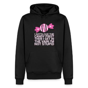Ich Muss Den Ersten Lustigen Humor Für Erwachsene - Männer Premium Bio Hoodie - Schwarz - Vorne - Nico (187cm)