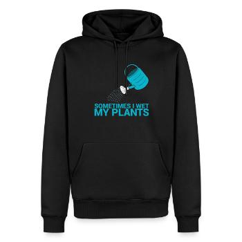 Manchmal Befeuchte Ich Mein Pflanzendesign Für - Männer Premium Bio Hoodie - Schwarz - Vorne - Nico (187cm)