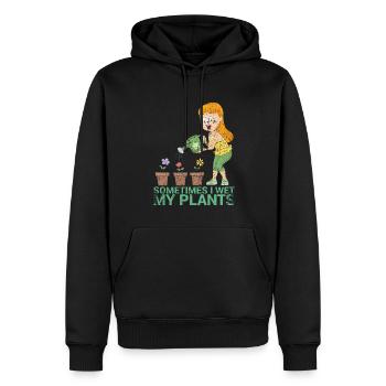Manchmal Befeuchte Ich Mein Pflanzendesign Für - Männer Premium Bio Hoodie - Schwarz - Vorne - Nico (187cm)