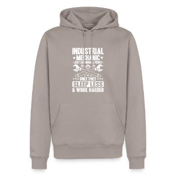 Industriemechaniker Mécanicien Industriel - Sweat à capuche Premium bio Homme - taupe - Devant - Nico (187cm)