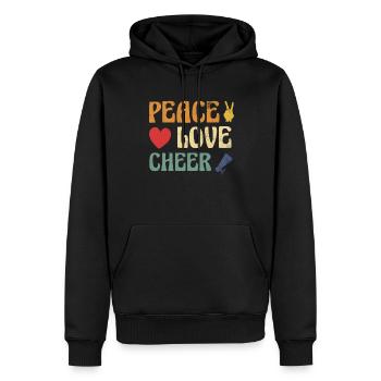 Peace Love Cheer Design pour Cheerleader Cheer - Sweat à capuche Premium bio Homme - noir - Devant - Nico (187cm)