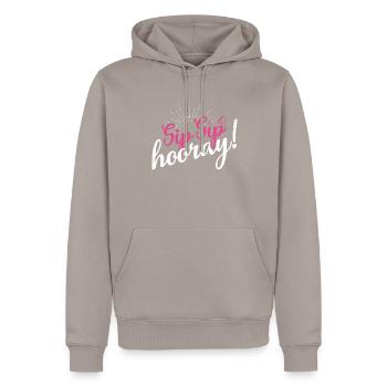 Sip Sip Hurra Marriage Design pour marié-marié - Sweat à capuche Premium bio Homme - taupe - Devant - Nico (187cm)
