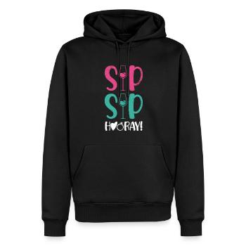 Sip Sip Hurra Marriage Design for Bride-Groom - Men’s Premium Organic Hoodie - black - Front - Nico (187cm)