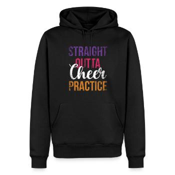 Straight Outta Cheer Practice pour les pom-pom girls - Sweat à capuche Premium bio Homme - noir - Devant - Nico (187cm)