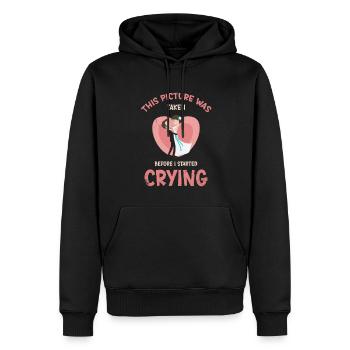 Dieses Bild Wurde Aufgenommen, Bevor Ich Für Die - Männer Premium Bio Hoodie - Schwarz - Vorne - Nico (187cm)