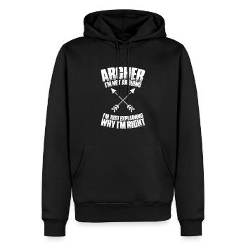 Bogenschütze Bogenschießen Bogen Archer Tir à l’arc - Sweat à capuche Premium bio Homme - noir - Devant - Nico (187cm)