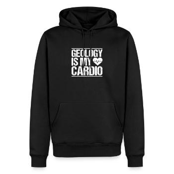 Geologie Geologe Geologist Geology Geologin - Men’s Premium Organic Hoodie - black - Front - Nico (187cm)