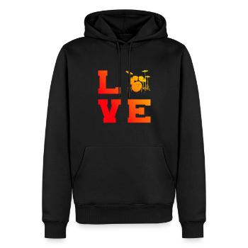 Drumming Drum Kit Drummer - Men’s Premium Organic Hoodie - black - Front - Nico (187cm)